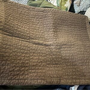 Real Simple~Elegant Brown Quilted pillow sham~ 100% Cotton